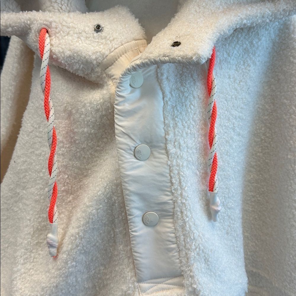Free People Cream Teddy Pullover Jacket with Pink Accent - Picture 6 of 10